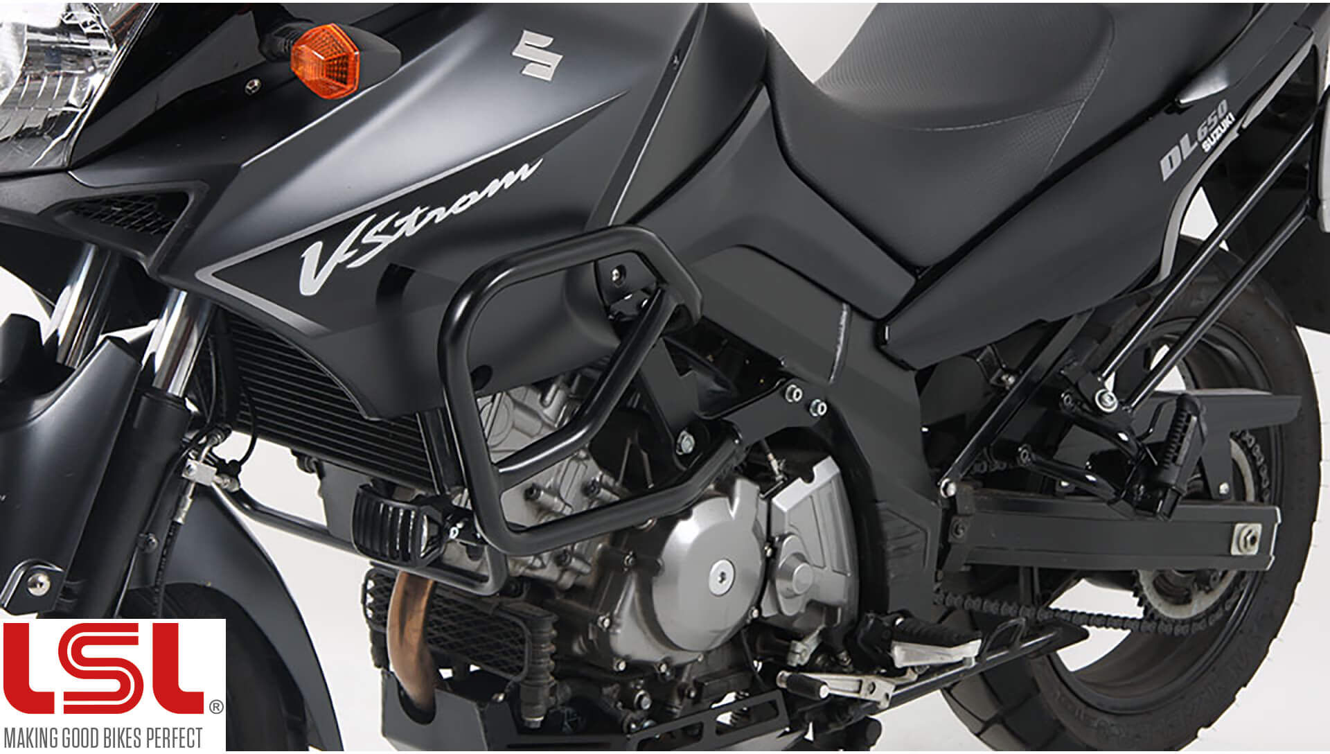 LSL Crash bar DL 650 04-11, V-Strom 650 L2/XT ABS 12-16, V-Strom 650/XT 17-, svart  Svart