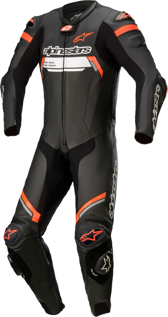 Alpinestars Missile V2 Ignition One Piece Motorcycle Leather Suit ett stykke motorsykkel skinn dress 56 Svart Rød