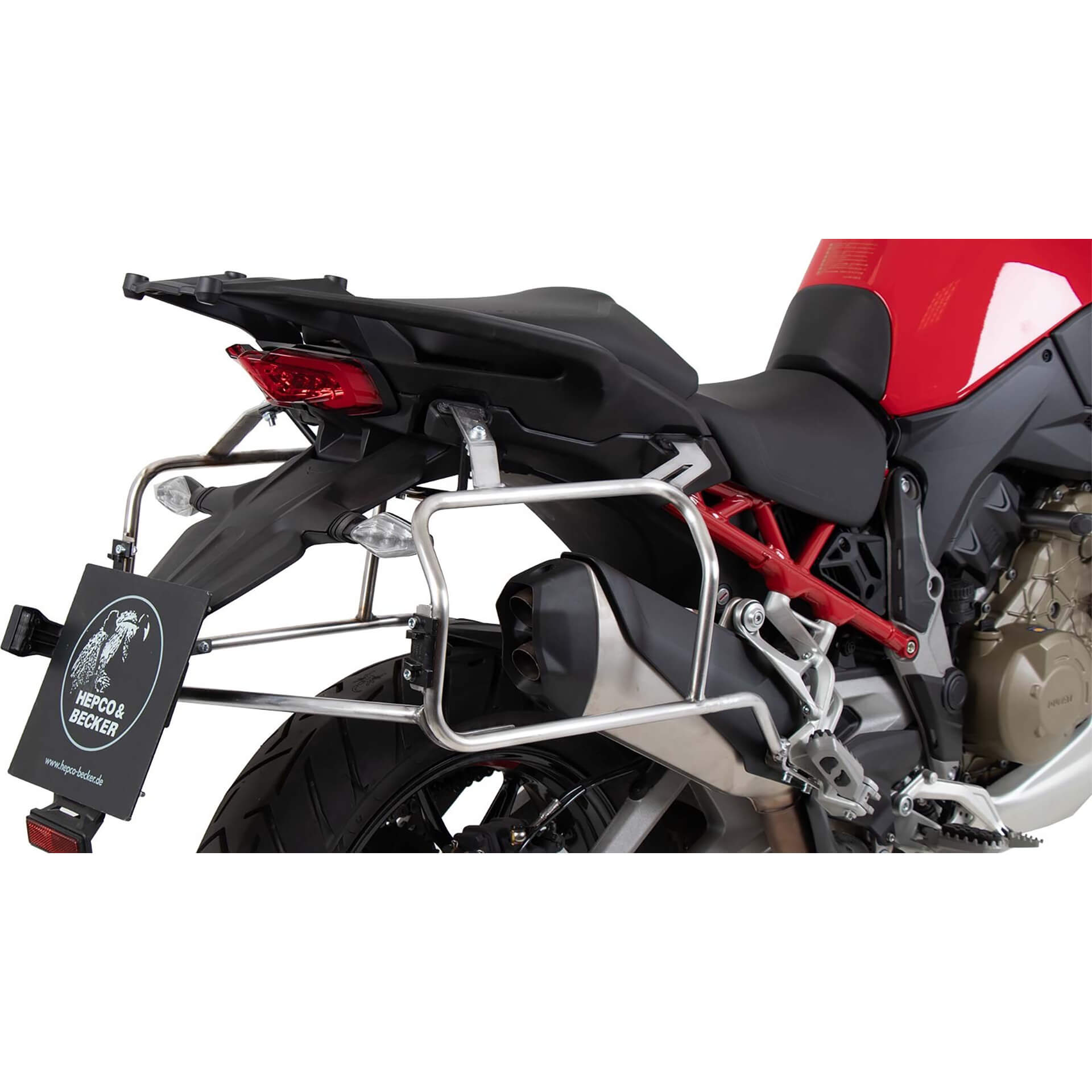 Becker HEPCO & BECKER Side tilfelle Carrier Cutout Ducati Multistrada V4 / S / S Sport (2021-)  Sølv