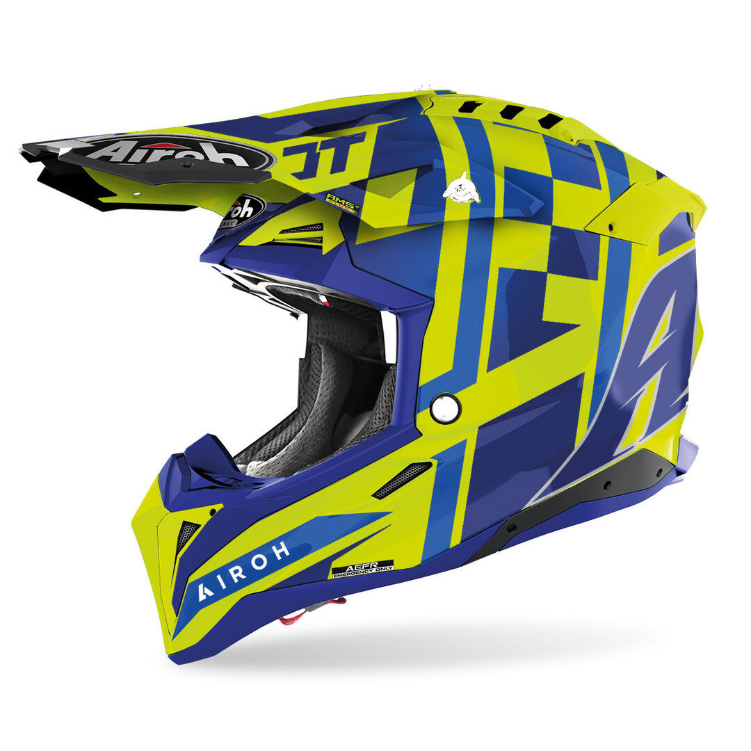 Airoh Aviator 3 TC21 Motocross hjelm L Blå Gul