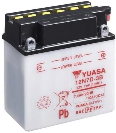 Yuasa 12n7d-3b - 12v Atv/mc/snøscooter Batteri 12 Volt, 7 Ah