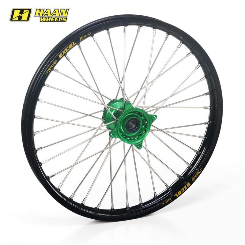 Haan Wheels Haan Framhjul 21x1,60 - Kawa Kx/kxf 19-> Svart Ring/grønt Nav, Kxf450