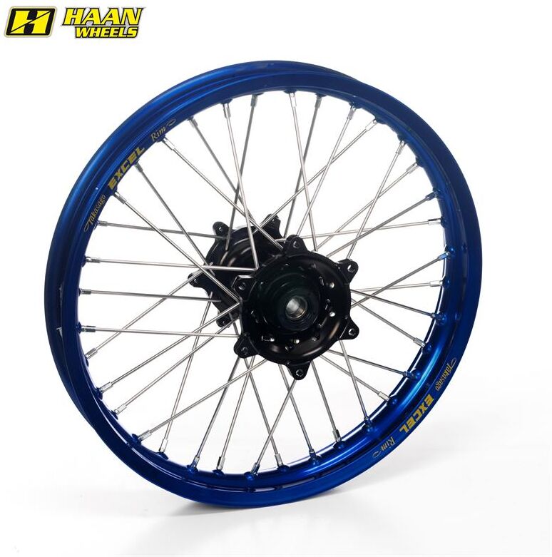 Haan Wheels Haan Framhjul 17x3,50 - Suzuki Rm125/250 Blå Ring/nippler, Svart Nav, Std. Eiker