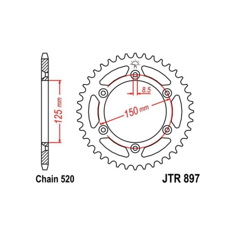 JT Sprockets Jt Jtr897 Bakdrev 45t Ktm 790 Adventure