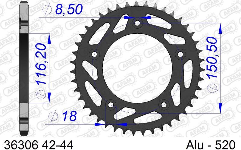 Afam Bakdrev, Aluminium #520 - Aprilia Rs 250 95-03   44