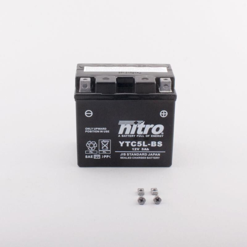 Nitro Ytc5l-Bs - 12v Atv/mc/snøscooter Batteri 12v, 5ah, 114x71x106, Agm Gel