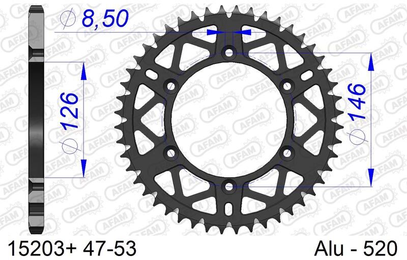 Afam Bakdrev, Alu#520 S/c, Suzuki, 48t Dr/drz/rm/rmx/rmz   48