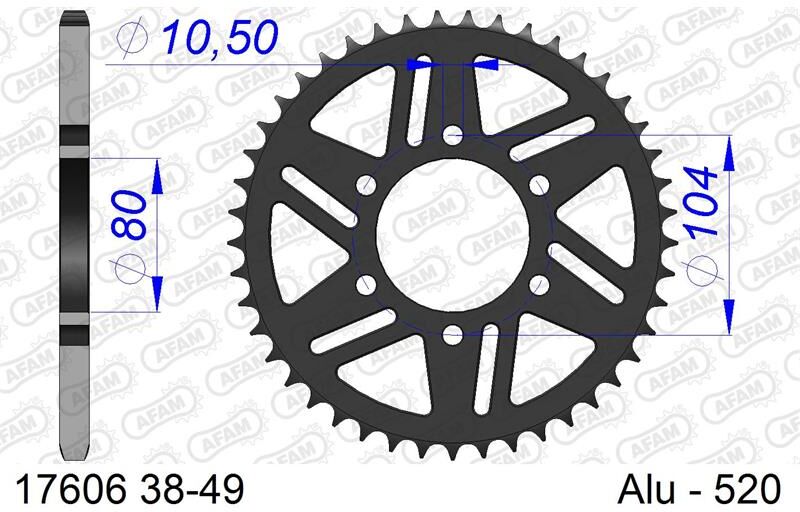 Afam Bakdrev, Aluminium #520 - Kawasaki Ninja,Z750/800/1000,Zx6/7/9/10r++   42