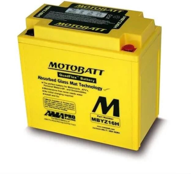 Motobatt Mbyz16h 12v Batteri 4-Polet, 240cca, 16.5ah, 151x87x145, Agm