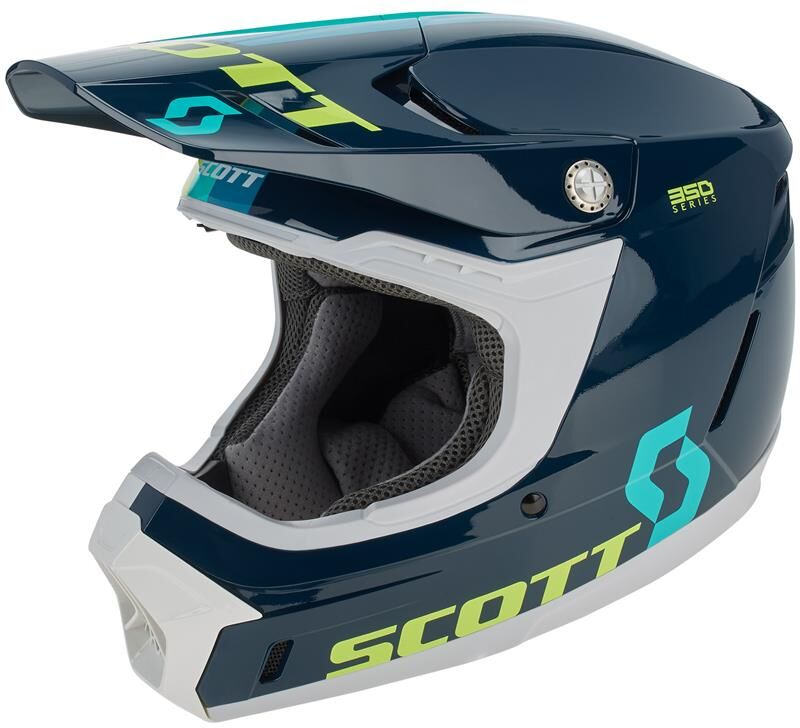 Scott 350 Evo+ Track Crosshjelm-Blå/teal, L Mips, Termo Shell, Conehead   L