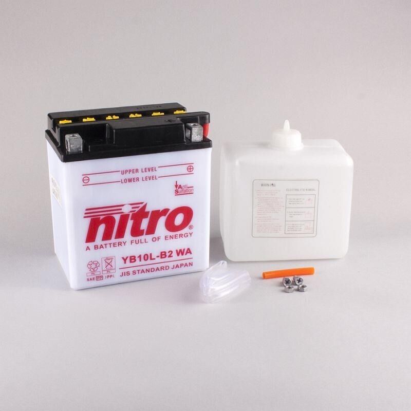 Nitro Yb10l-B2 - 12v Atv/mc/snøscooter Batteri 12v, 11ah, 135x90x145, Syreflaske