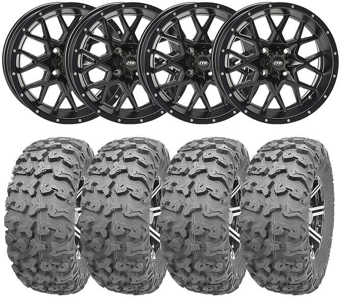 Arctic Hjulpakke 69 - Arctic Cat - 27"/14" Wanda P3036, Itp Hurricane - Sort   27" Dekk og 14" Felg