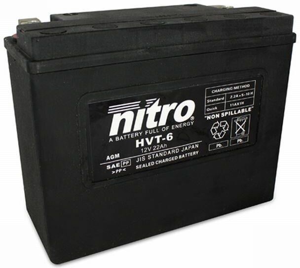 Nitro Hvt 06 - 12v Atv/mc/snøscooter Batteri 12v, 23ah, 203x88x162, Forsegl. Agm Gel