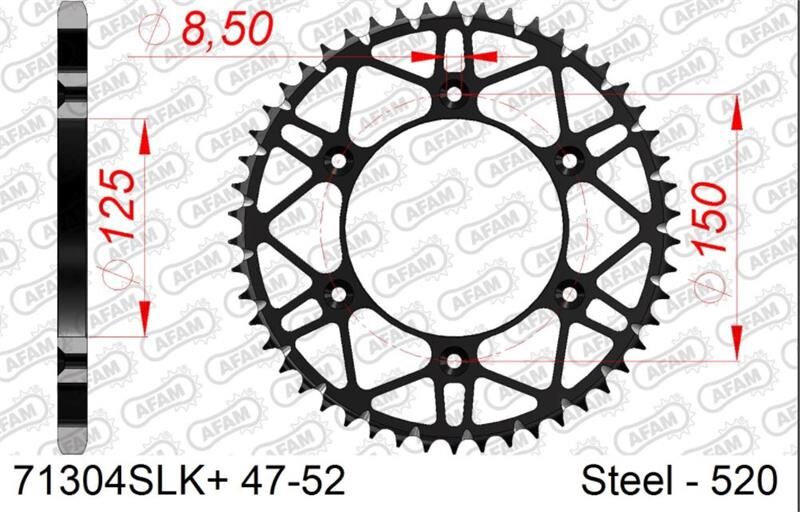 Afam Bakdrev Stål Slk+ #520- Ktm/hq+,50t Ec/ex/fc/fe/fx/tc/te/tx/exc/-F/sx/-F/xc+   50