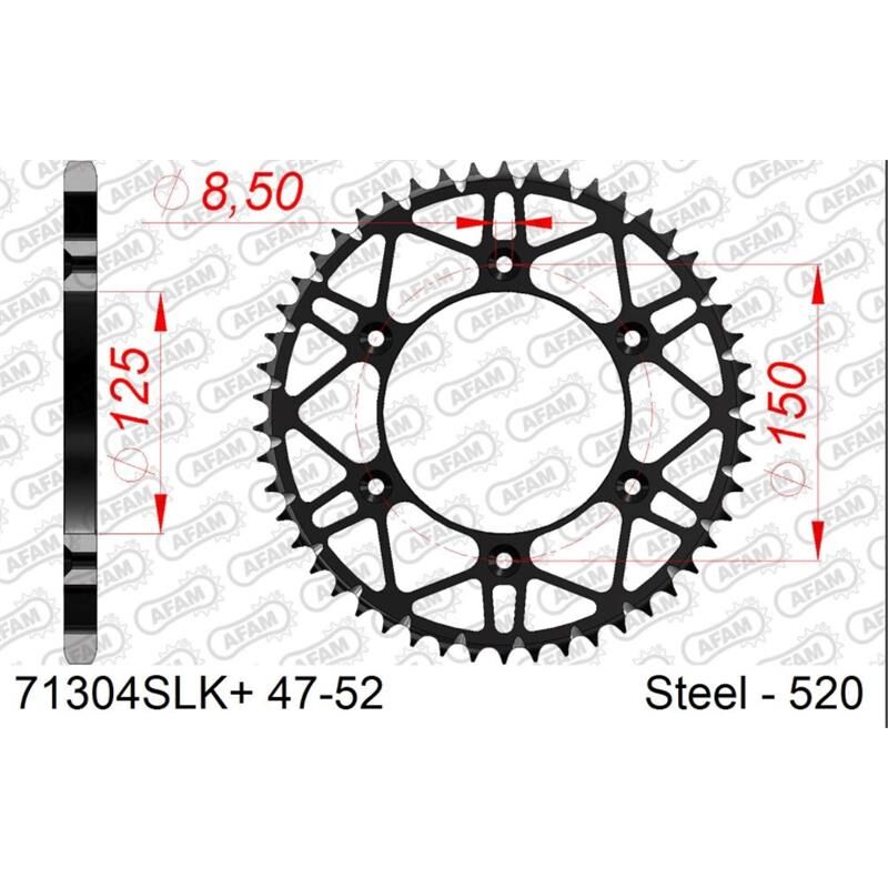 Afam Bakdrev Stål Slk+ #520- Ktm/hq+,49t Ec/ex/fc/fe/fx/tc/te/tx/exc/-F/sx/-F/xc+   49