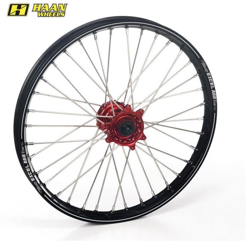 Haan Wheels Haan Framhjul A60 21x1,60 - Honda Cr/crf Svart Ring A60, Rødt Nav, Std Eiker/nipp