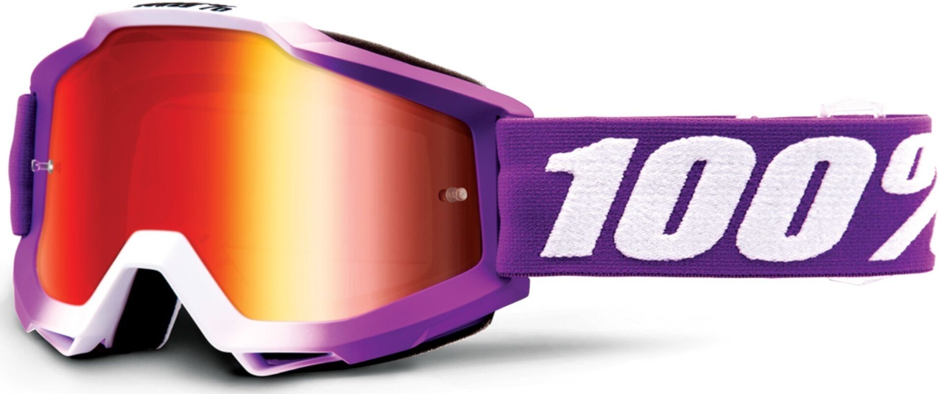 100% Accuri Extra Framboise Motocross Goglebiały Purpurowy