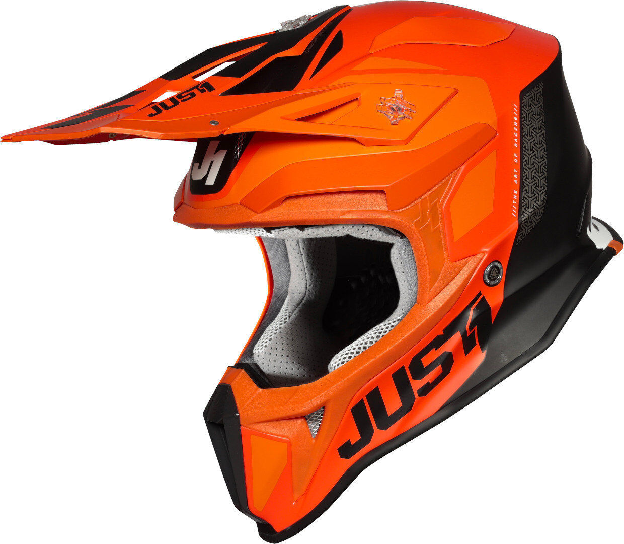 Just1 J18 Pulsar Kask Motocrossowyczarny Pomarańczowy