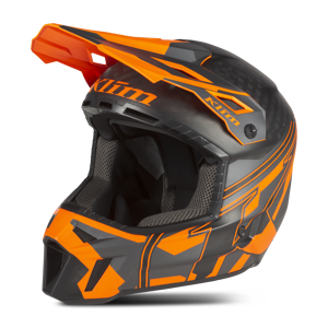 KLIM F3 Carbon Pro Ascent Snöskoterhjälm Asfalt-Strike Orange