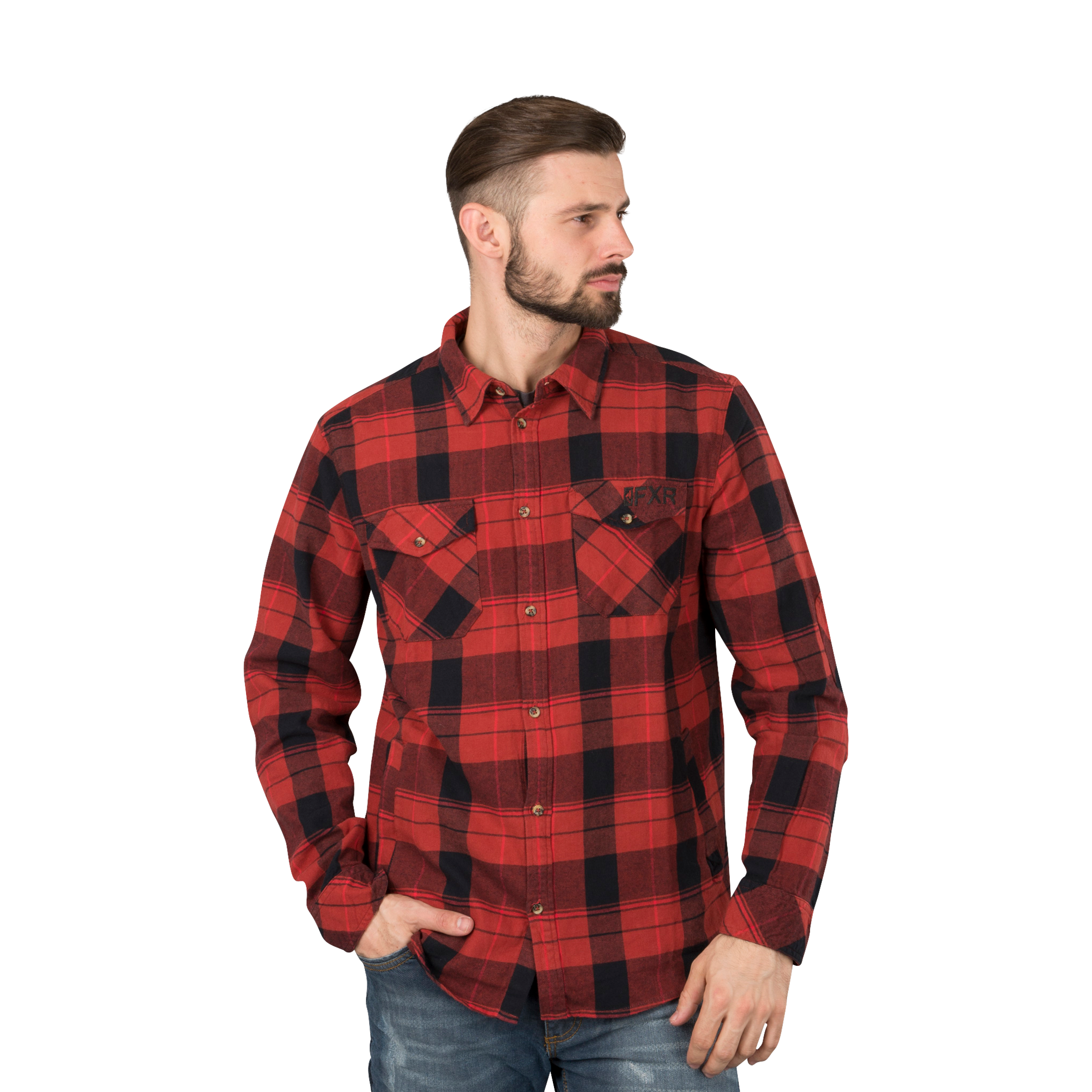 FXR Skjorta FXR Timber Plaid Maroon-Svart