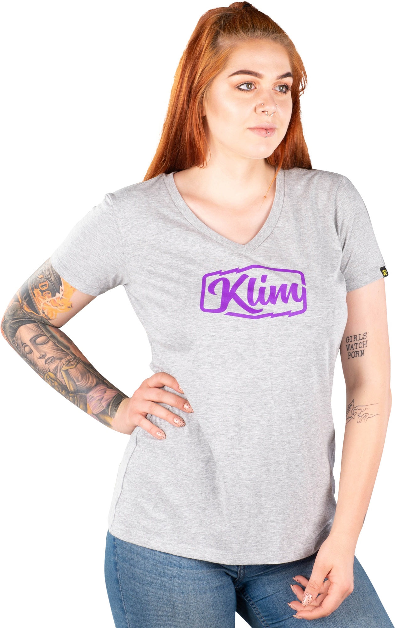 KLIM T-Shirt Klim Script Grå