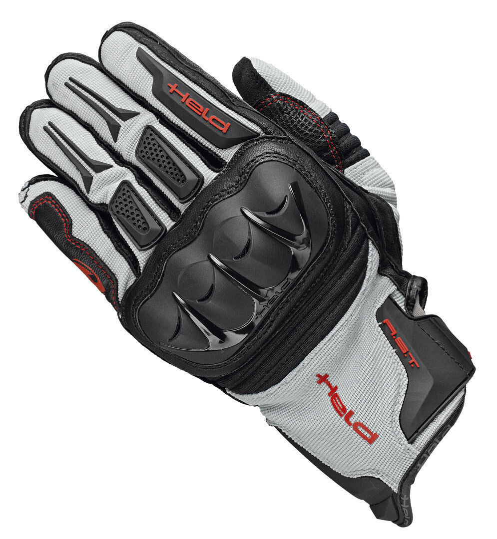 Photos - Motorcycle Gloves Held Sambia  Unisex Black Grey Red Size: S 00216300097 