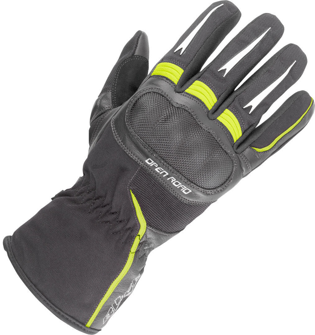 Photos - Motorcycle Gloves Buse Büse Open Road Touring Gloves Unisex Black Yellow Size: M 30990808 