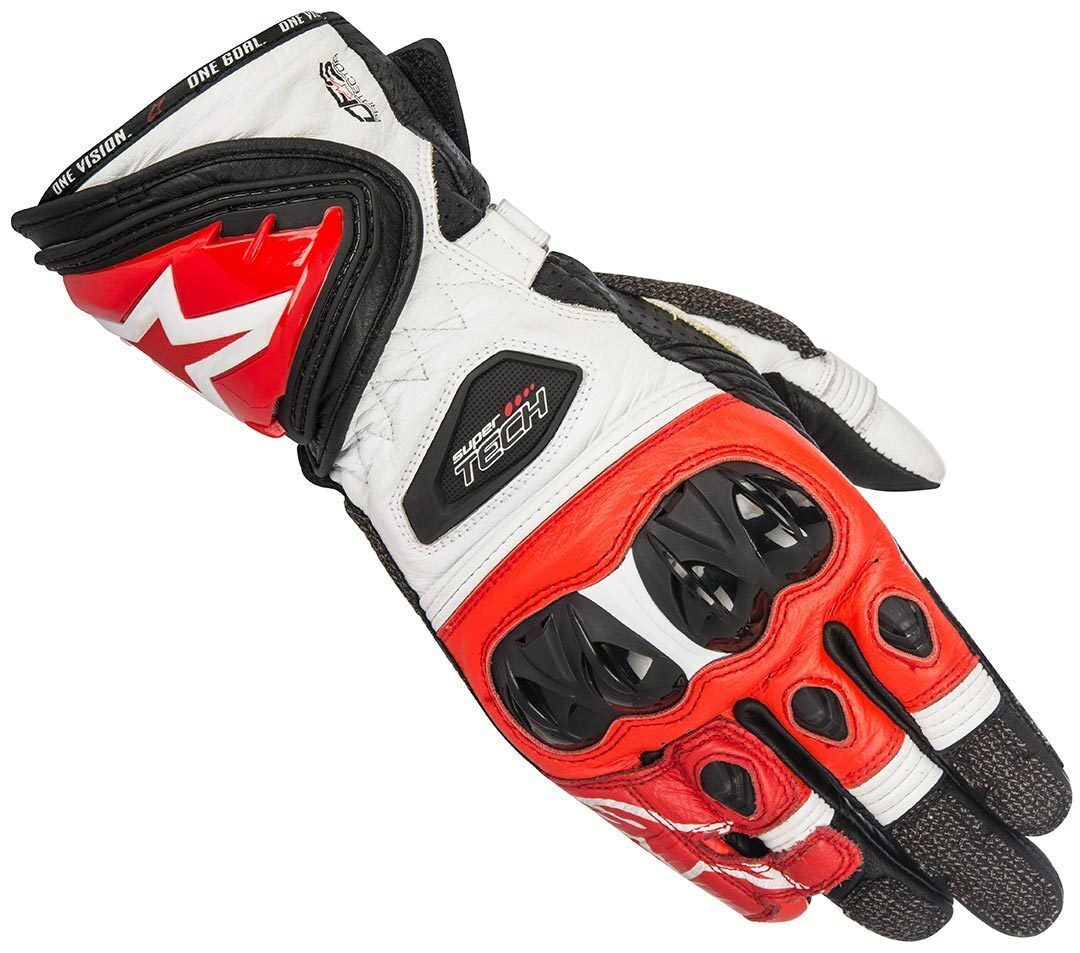 Photos - Motorcycle Gloves Alpinestars Supertech Racing Gloves Unisex Black White Red Size: L 3556017 