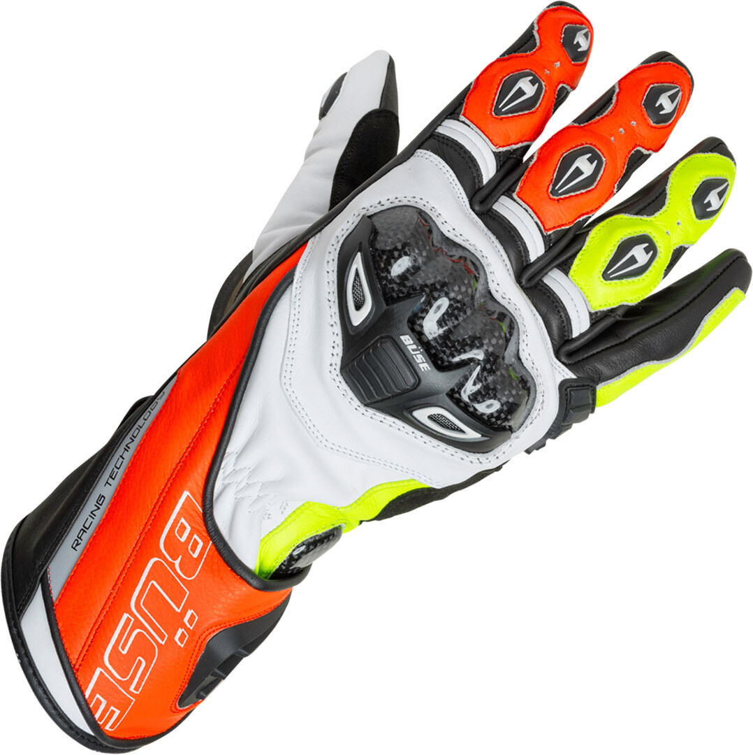 Photos - Motorcycle Gloves Buse Büse Donington Pro Gloves Unisex White Red Yellow Size: M L 30051708 
