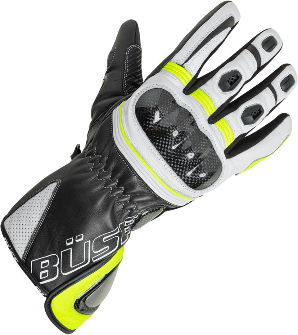 Photos - Motorcycle Gloves Buse Büse Misano Women´s Gloves Female Black White Yellow Size: S 34091905 