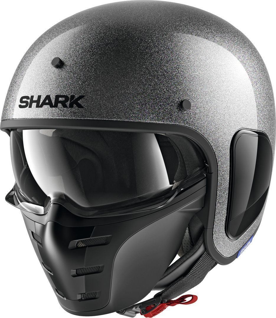 Photos - Motorcycle Helmet SHARK S-Drak Glitter Jet Helmet Unisex Silver Size: S he2755essxs 