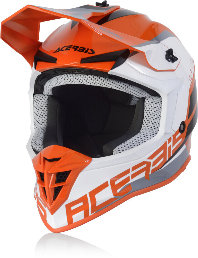 Photos - Motorcycle Helmet ACERBIS Linear Motocross Helmet Unisex White Orange Size: L 0024473.203.06 