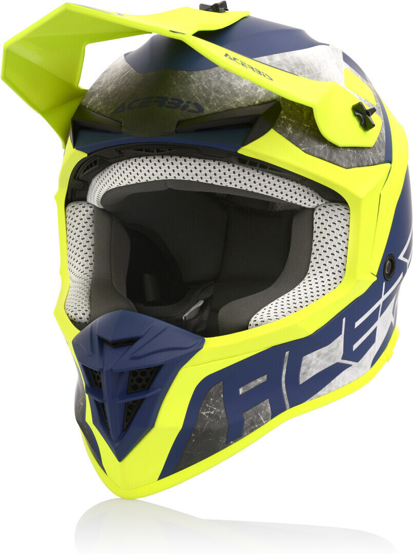 Photos - Motorcycle Helmet ACERBIS Linear Motocross Helmet Unisex Blue Yellow Size: L 0024473.274.066 