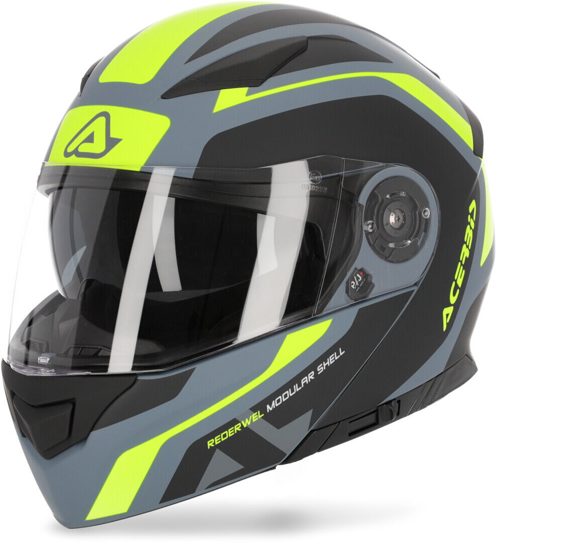Photos - Motorcycle Helmet ACERBIS Rederwel P/j Graphics Helmet Unisex Grey Yellow Size: 2xl 0024516. 
