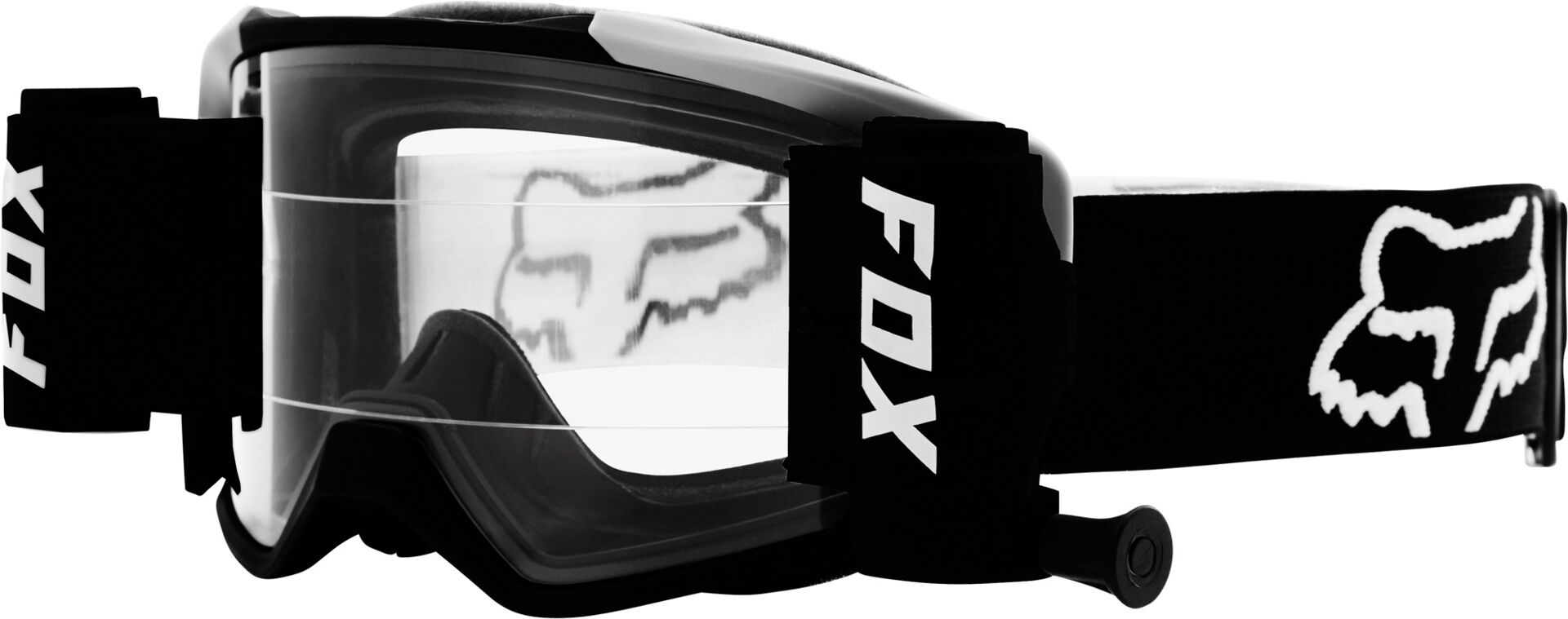 Photos - Motorcycle Goggles / Face Mask Fox Vue Stray Roll-Off/tear-Off Motocross Goggles Set Unisex Black Size: O 