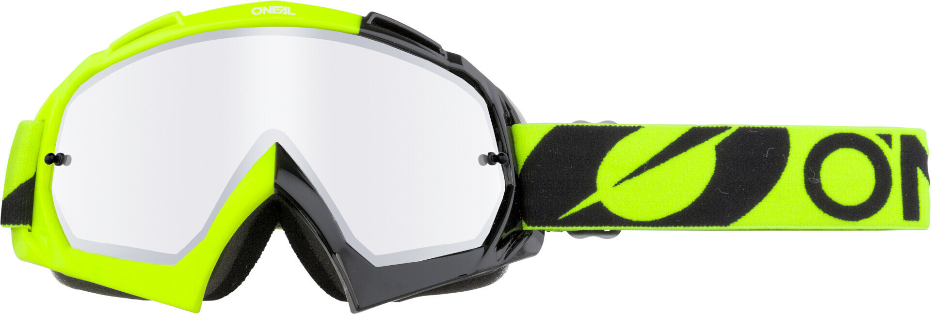Photos - Motorcycle Goggles / Face Mask ONeal B-10 Twoface Silver Mirror Unisex Black Yellow Size: One Size 602451 