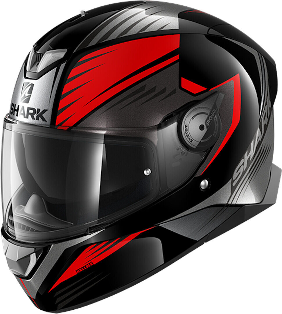Photos - Motorcycle Helmet SHARK Skwal 2 Hallder Helmet Unisex Black Red Size: S he4962ekras 