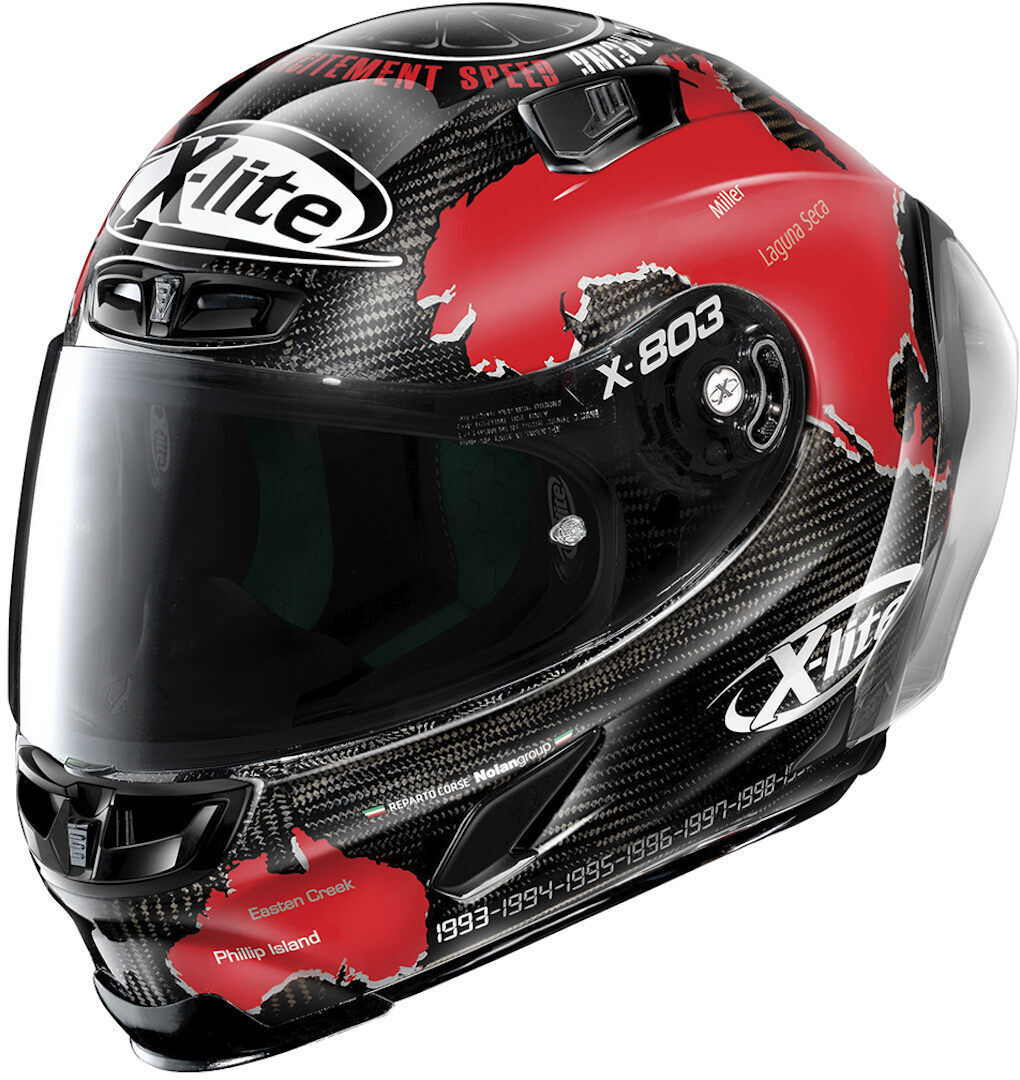 Photos - Motorcycle Helmet X-lite X-803 Rs Ultra Carbon Replica C. Checa Helmet Unisex Black Red Size 