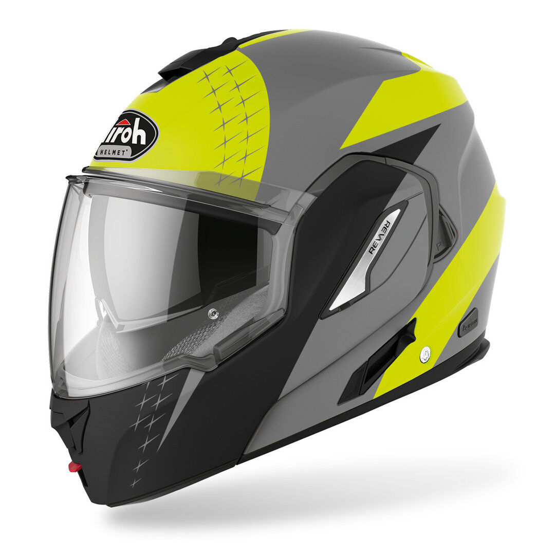 Photos - Motorcycle Helmet Airoh Rev 19 Leaden Unisex Grey Yellow Size: M rev19l31m 