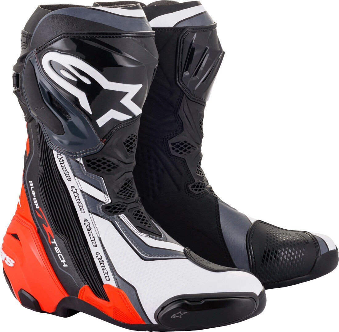 Photos - Motorcycle Boots Alpinestars Supertech R  Unisex Black Grey Red Size: 43 22 
