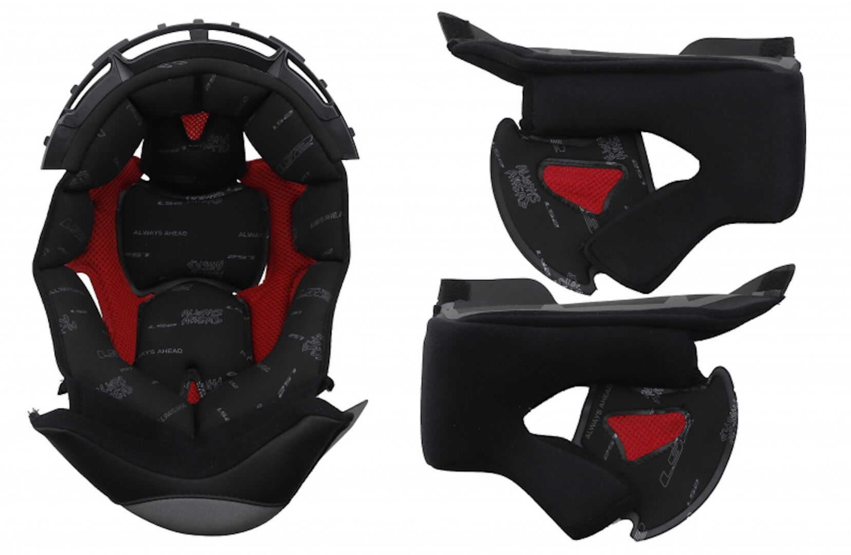 Photos - Other for Motorcycles LS2 Ff327 Challenger Hpfc Lining & Cheek Pads Unisex Black Red Size: Xl 80 