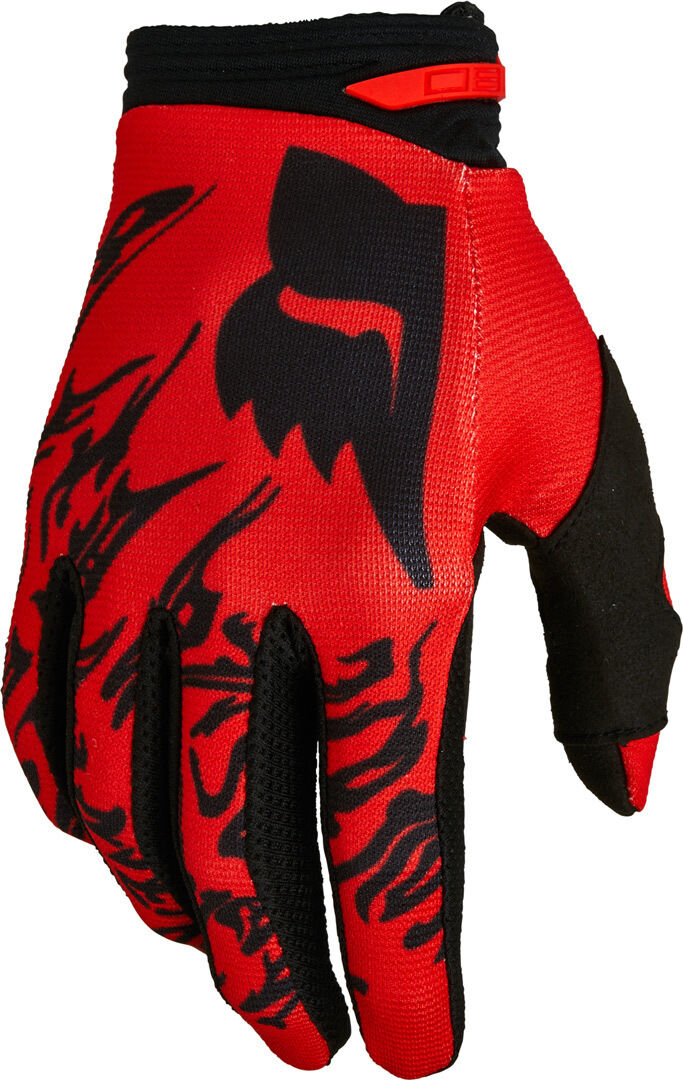 Photos - Motorcycle Gloves Fox 180 Peril Motocross Gloves Unisex Black Red Size: S 28157110s 