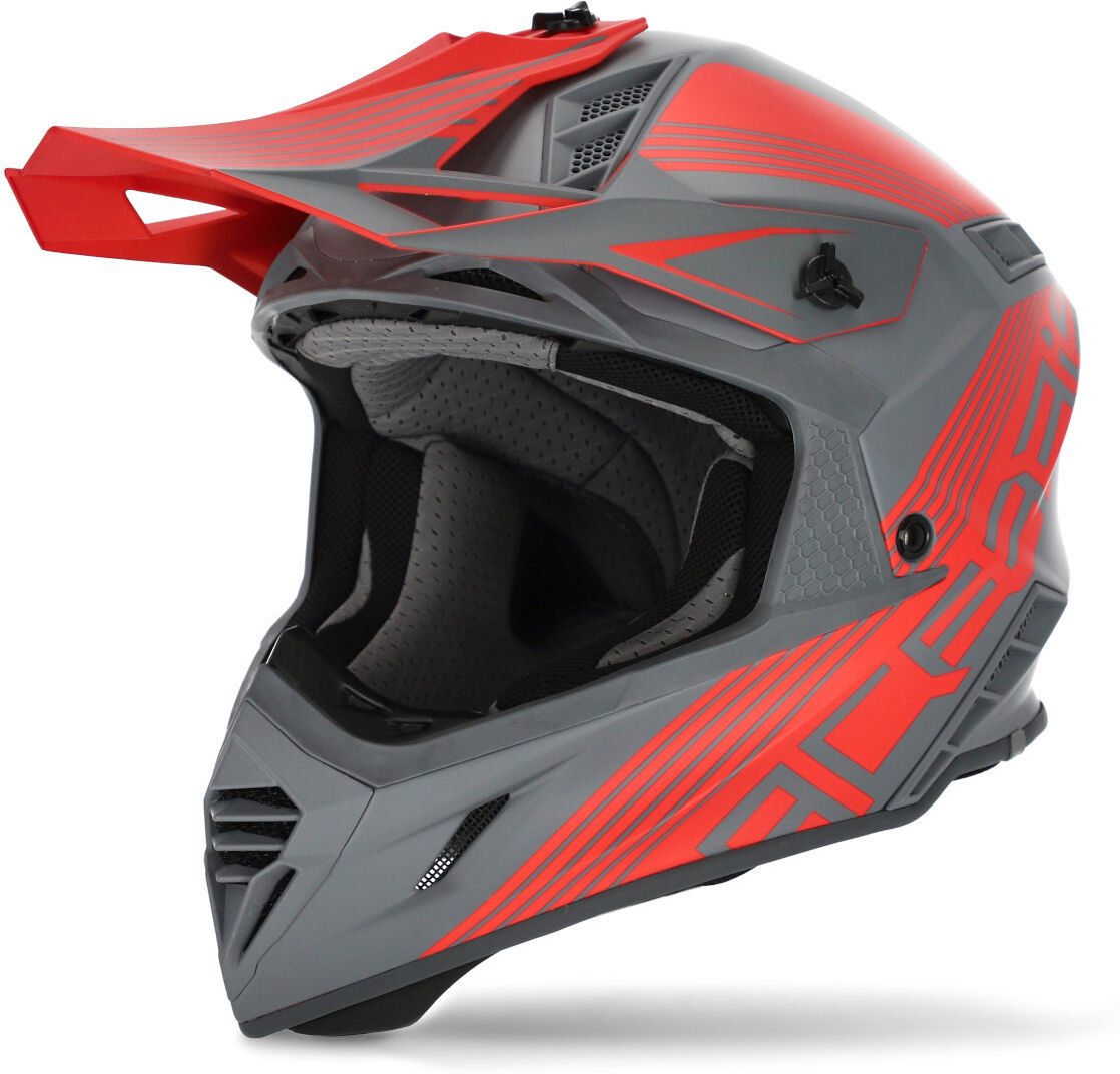 Photos - Motorcycle Helmet ACERBIS X-Track Motocross Helmet Unisex Grey Silver Size: L 0023901.295.06 