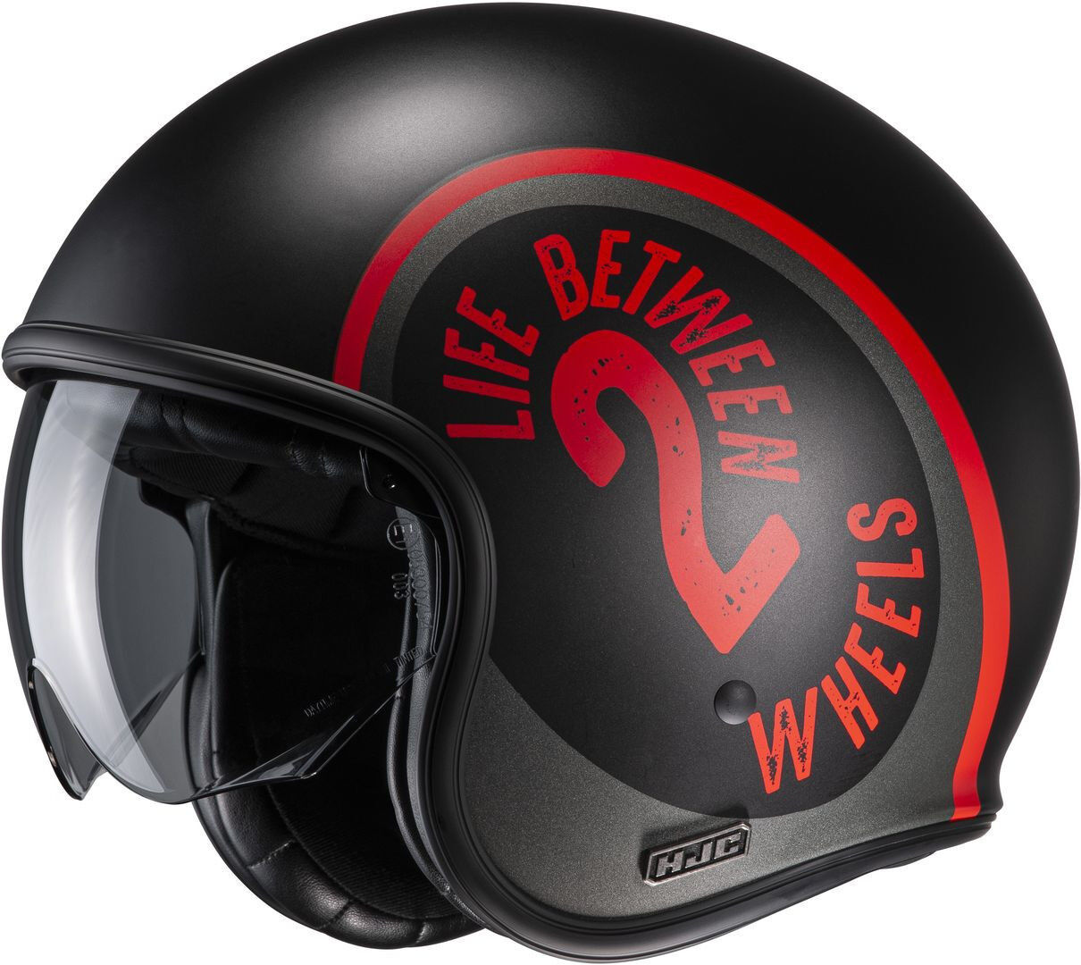 Photos - Motorcycle Helmet HJC V30 Harvey Jet Helmet Unisex Black Red Size: Xl 16817110 