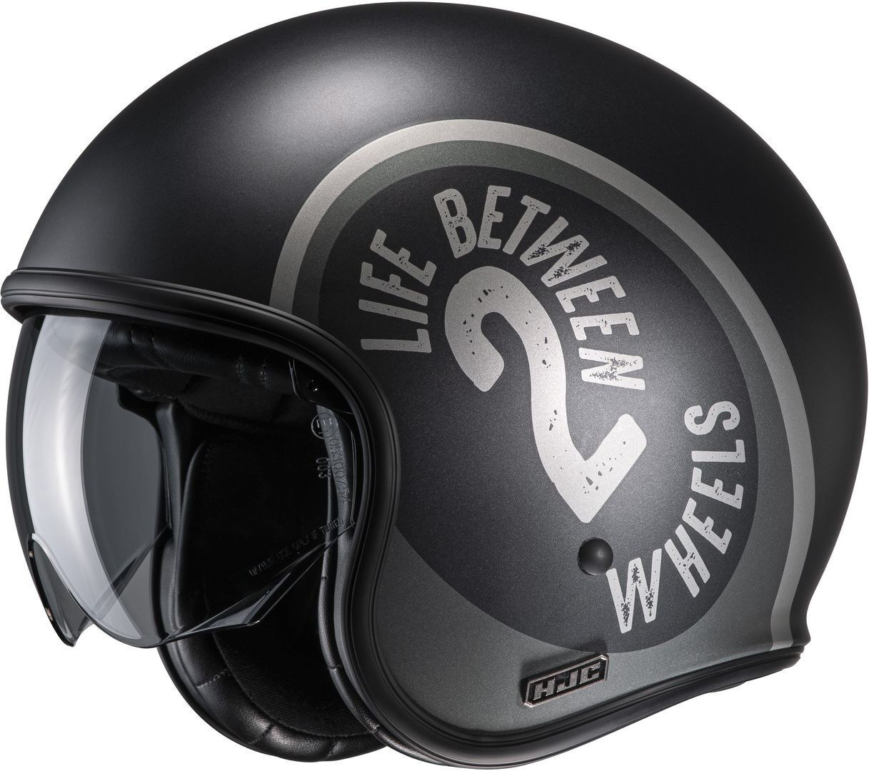 Photos - Motorcycle Helmet HJC V30 Harvey Jet Helmet Unisex Black Grey Size: L 16817509 