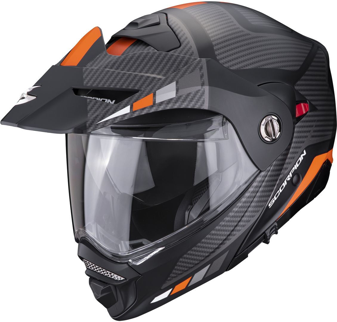Photos - Motorcycle Helmet Scorpion Adx-2 Camino Helmet Unisex Black Orange Size: Xs 54 55 8939930402 
