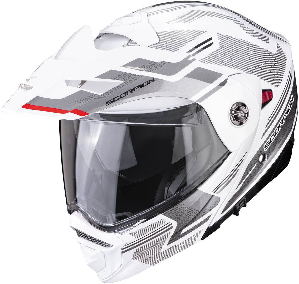 Photos - Motorcycle Helmet Scorpion Adx-2 Carrera Helmet Unisex White Silver Size: Xs 54 55 893982810 