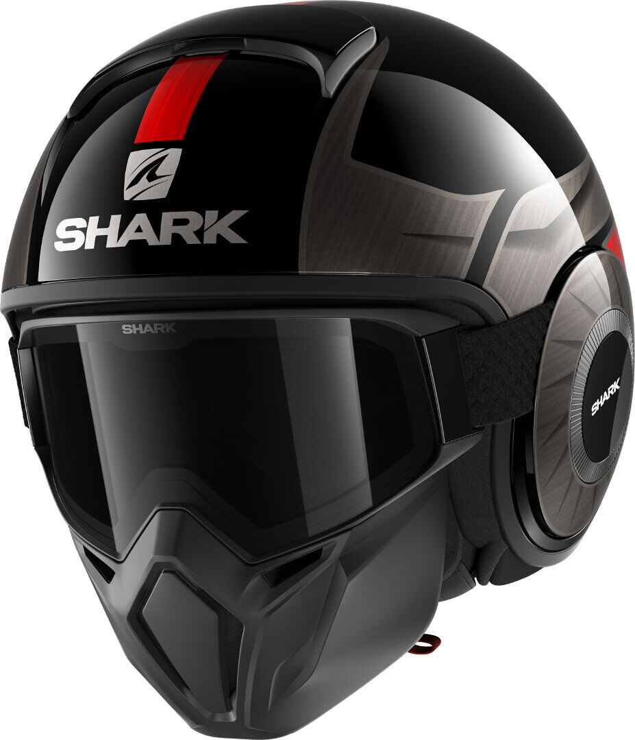 Photos - Motorcycle Helmet SHARK Street-Drak Tribute Rm Helmet Unisex Black Grey Red Silver Size: Xl 