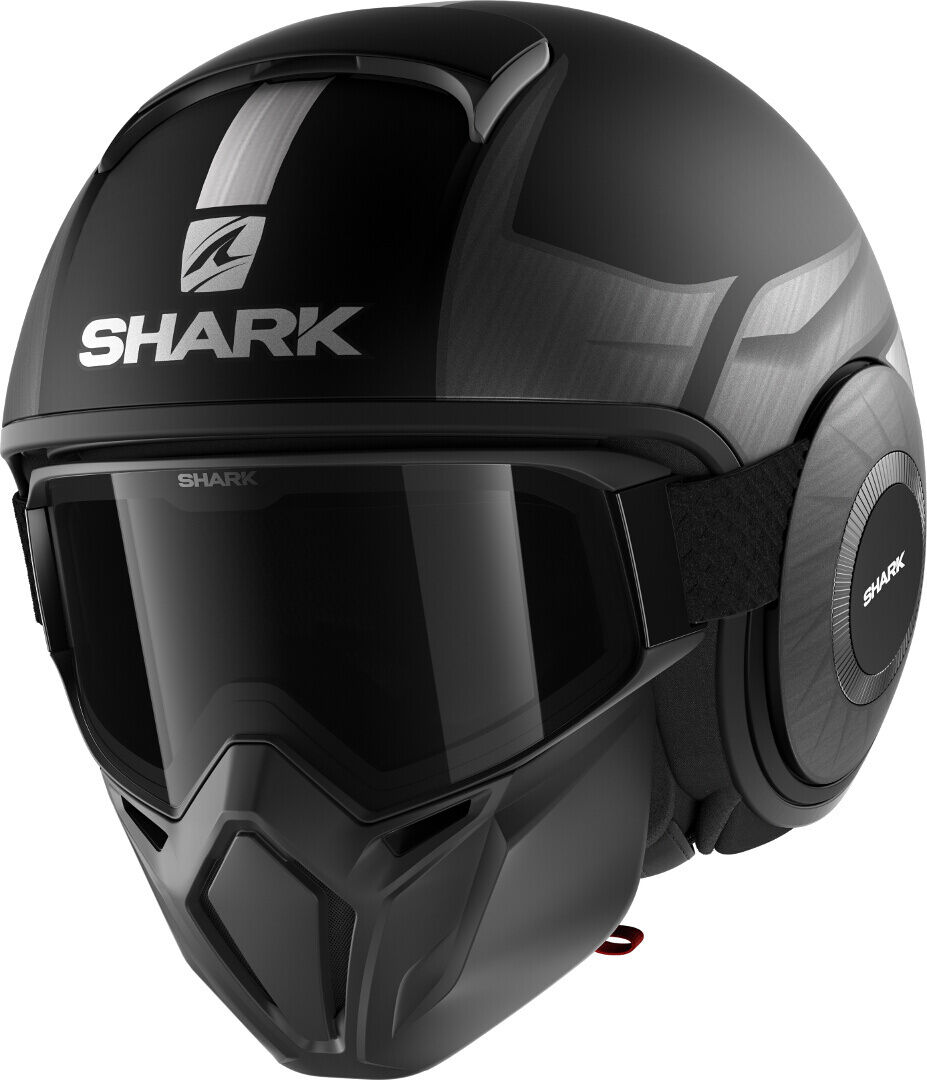 Photos - Motorcycle Helmet SHARK Street-Drak Tribute Rm Helmet Unisex Black Grey Silver Size: Xs he33 