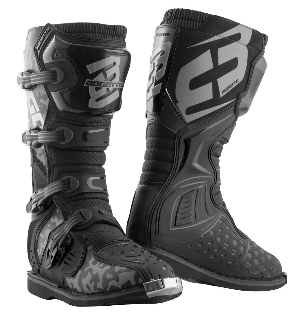 Photos - Motorcycle Boots Bogotto Mx-3 Camo Motocross Boots Unisex Black Grey Size: 39 bgt21bot00151
